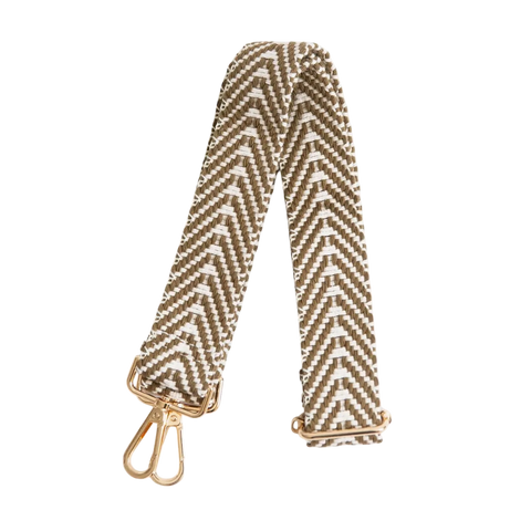 Guitar Purse Strap - Olive Chevron