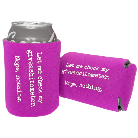 Giveashitometer Koozie - Magenta