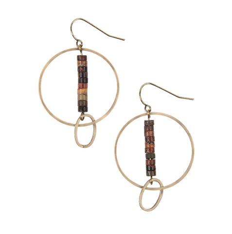 Double-Ring Beaded Earrings - Sierra