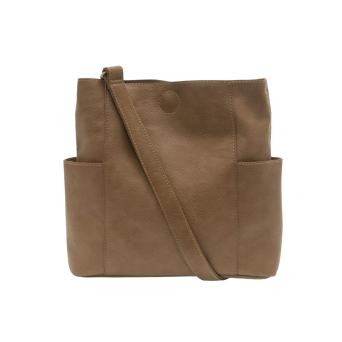 Side-Pocket Crossbody Tote - Fawn
