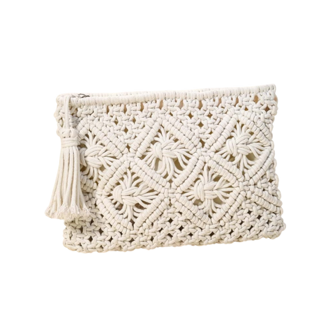 Crochet Clutch Tassel Bag