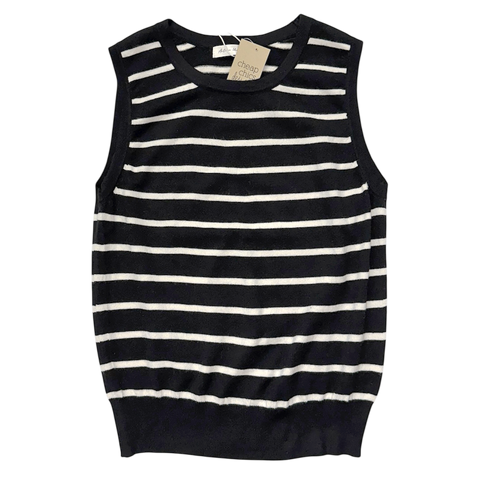 Sleeveless Stripe Sweater