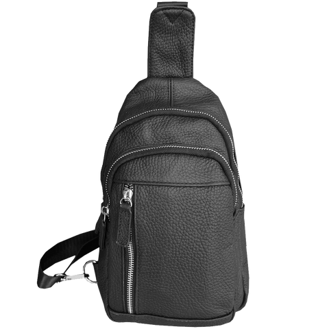 Geniune Leather Sling Bag - Black