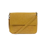 Suede-Trim Crossbody Purse - Saffron