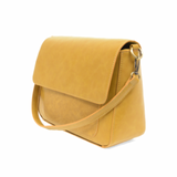 Suede-Trim Crossbody Purse - Saffron