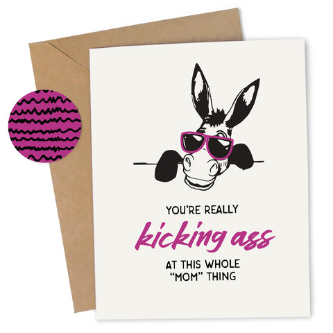 Mom Kicking Ass Card