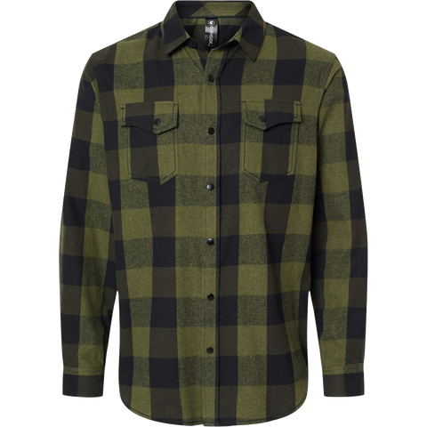 Men's Flannel Shirt - Black/Olive