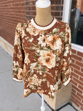 Rust & Olive Floral Blouse