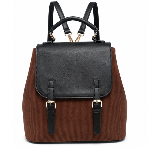 Two-Tone Corduroy Convertible Backpack