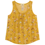 Floral Scoop-Neck Tank - Mustard