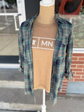 Navy/Teal Flannel