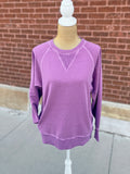 Vintage Pullover with Pockets - Vibrant Plum