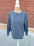 Vintage Pullover with Pockets - Dusty Blue