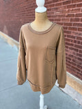 Reverse-Seam Pullover - Camel