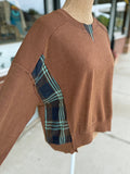 Acid-Wash Plaid Pullover