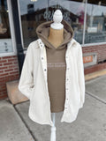 Cream Sherpa Jacket with Pockets