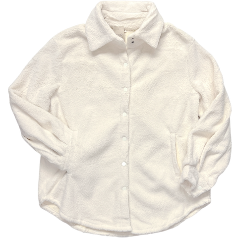 Cream Sherpa Jacket with Pockets