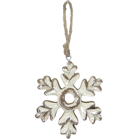 Clear Enamel Snowflake Ornament