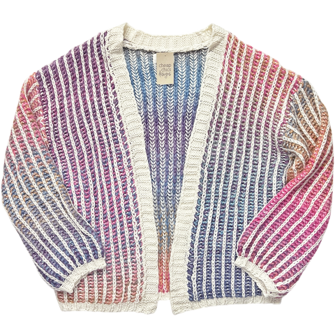 Ombre Sweater Balloon-Sleeve Cardigan