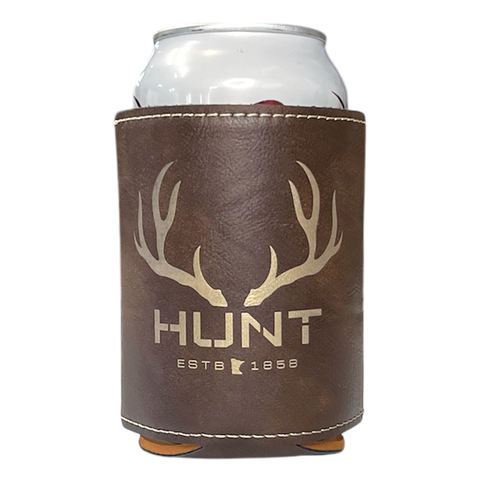 Hunt MN Faux Leather Koozie