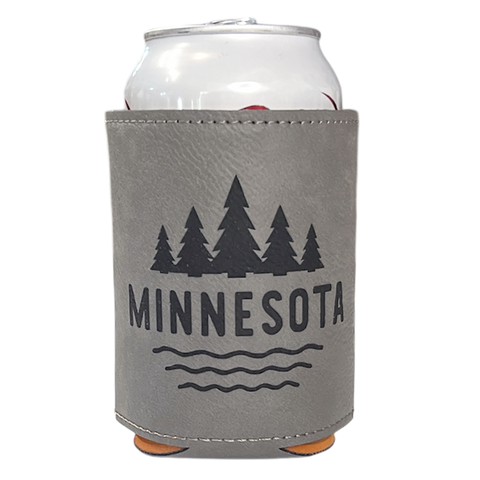 Minnesota Faux Leather Koozie