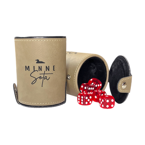 MINNESota Loon Leather Dice Cup