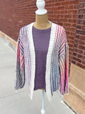 Ombre Sweater Balloon-Sleeve Cardigan