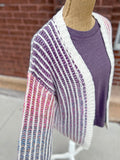 Ombre Sweater Balloon-Sleeve Cardigan