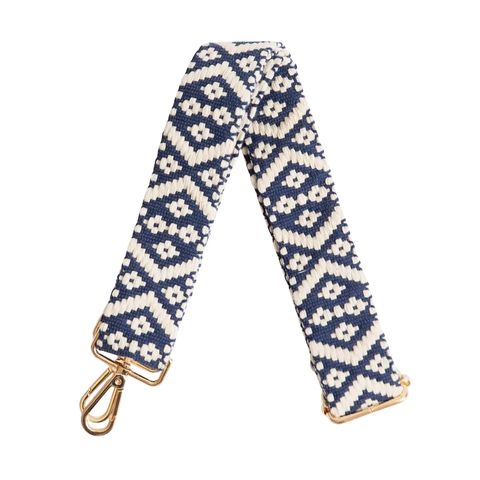 Guitar Purse Strap - Navy Aztec