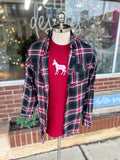 Men's Flannel - Black/Red