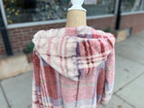 Faux Fur Plaid Hooded Cardigan