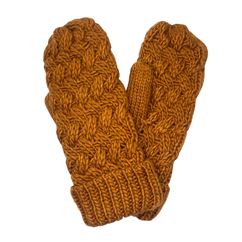 Fleece-Lined Mittens - Rust