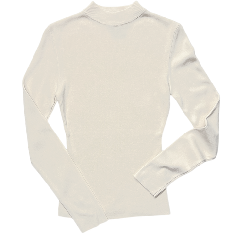 Lightweight Mock Neck Sweater - Cream