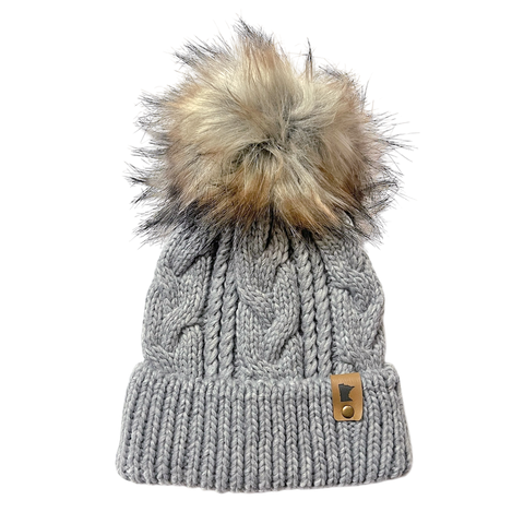 Kid's MN Pom Beanie - Grey