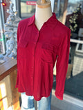 Front Pocket Woven Blouse