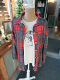Red/Green Plaid Lightweight Shacket