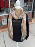 Mid-Weight Oblong Scarf - Taupe Multi
