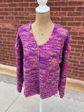 V-Neck Multi-Color Sweater