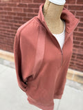 1/2-Zip Sweatshirt - Dusty Coral Mauve