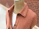 Brushed Waffle Shacket - Light Rust