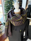 Fuzzy Oblong Scarf - Black/Olive