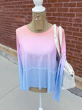 Flowy Ombre Active Top with Thumb Holes