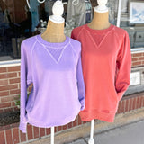 Vintage Pullover with Pockets - Red Blush