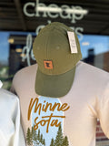 MN Leather Patch Baseball Hat - Olive