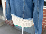 Frayed-Hem Denim Jacket - Medium Wash
