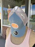 Watercolor Sun Patch Ponytail Baseball Hat - Dusty Blue
