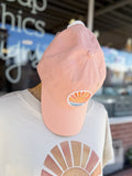 Watercolor Sun Patch Baseball Hat - Peach