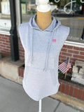 USA Flag Patch Sleeveless Sweatshirt