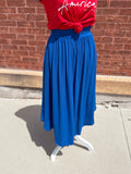 Smocked-Waist Skirt with Pockets