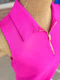 Sun-Cool Sporty Zip Tank - Magenta